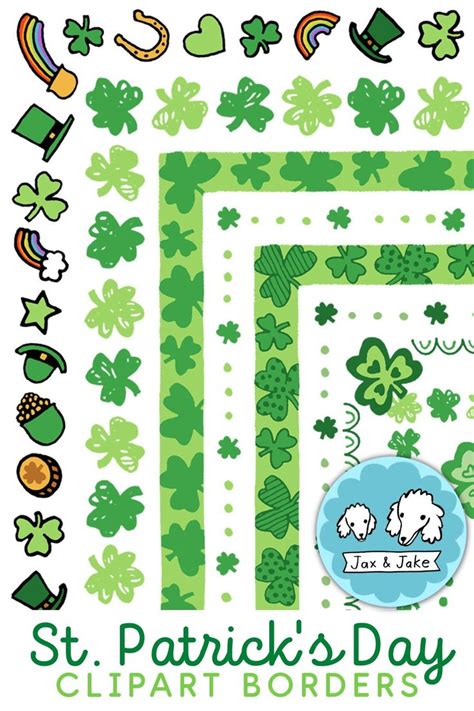 St Patricks Day Clipart Borders Saint Patricks Day Clip Art Etsy In