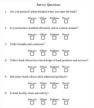 Sample Survey Templates Free Printable Word Excel Pdf Formats