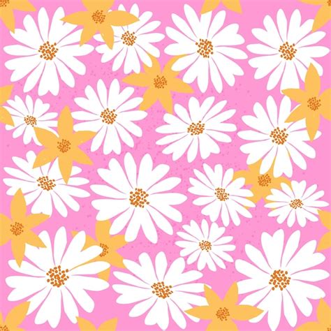 Premium Vector | Daisies on a pink background