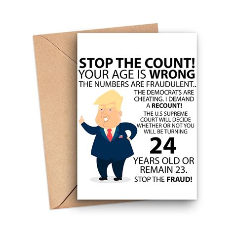 Funny 24th Birthday Card Funny Trump 24th Birthday Card Etsy