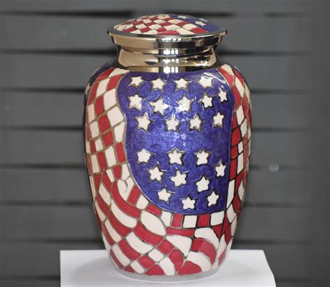 Brass Adult Urn American Flag Cremation Urn For Human Ashes Etsy