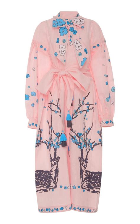 Blossoming Deer Scarf Neck Midi Dress By YULIYA MAGDYCH Now Available