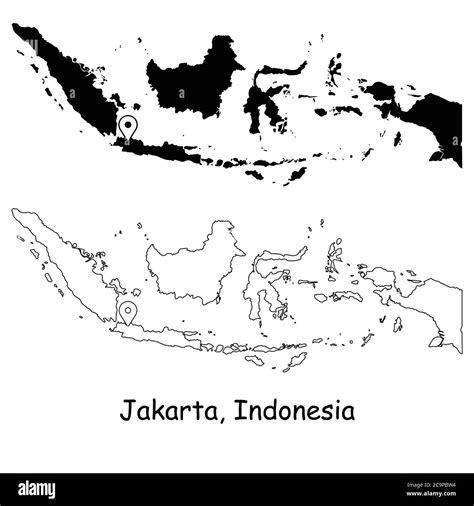 Giacarta Indonesia Mappa Dettagliata Del Paese Con Il Pin Della