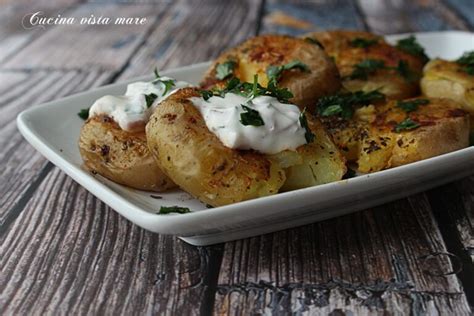 Patate Schiacciate Al Forno Cucina Vista Mare