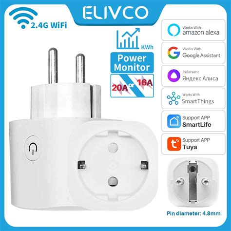 Tuya EU Smart Plug 16A 20A WIFI Smart Socket With Power Monitoring