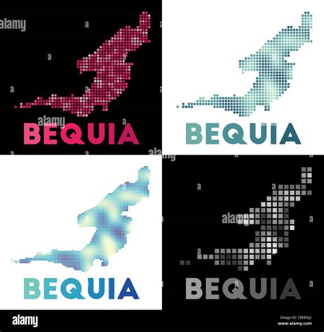 Mapa De Bequia Colecci N De Mapa De Bequia En Estilo Punteado