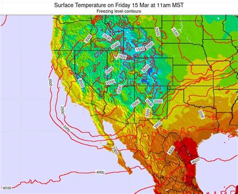 Arizona Surface Temperature on Wednesday 01 Jan at 5am MST