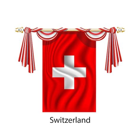 Schweiz Flaggen Vektor Illustration Premium Vektor