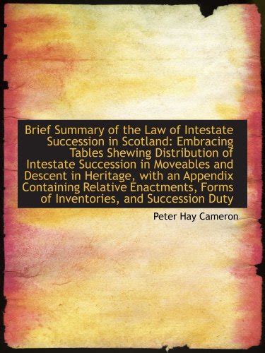 Summary Law Intestate Succession Scotland Abebooks