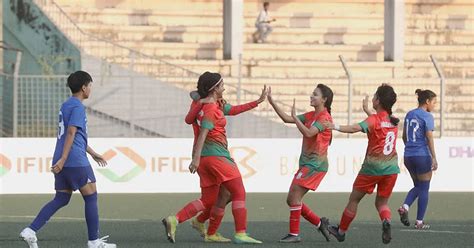 bangladesh womens football team clinches dominant   victory