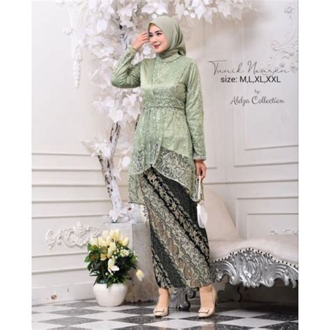 Jual Setelan Tunik Tille Payet Alza Kebaya Wisuda Kebaya Modern