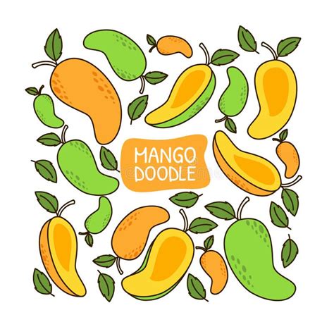 Mango Doodle Hand Drawn Design Stock Vector Illustration Of Design