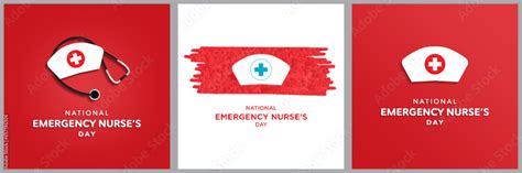 National Emergency Nurse Day Greeting Cards In Minimalism Concept