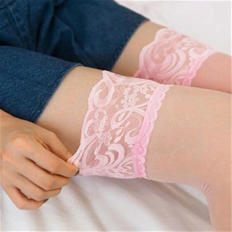 Bas de cuisse en dentelle large pour femmes collants ultra fins collants élastiques lingerie