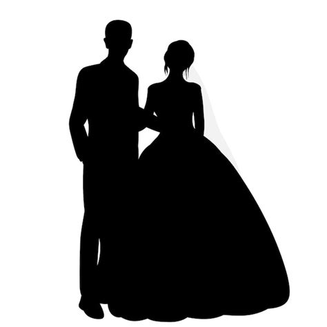 Mariée Et Le Marié Homme Et Femme Silhouette Vecteur De Conception