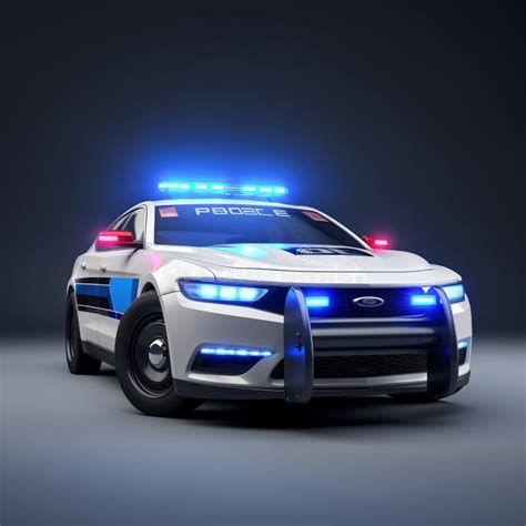 Bold and Photorealistic Police Car Renderings with Flashing Lights ...