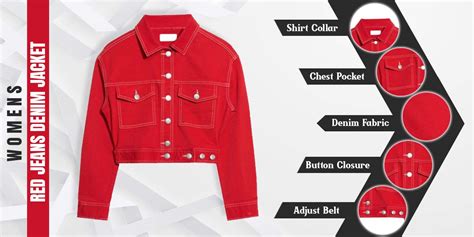 Women Red Jeans Denim Jacket Paragon Jackets