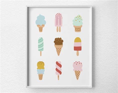 Ice Cream Poster Ice Cream Art Personalized Canvas Print Custom