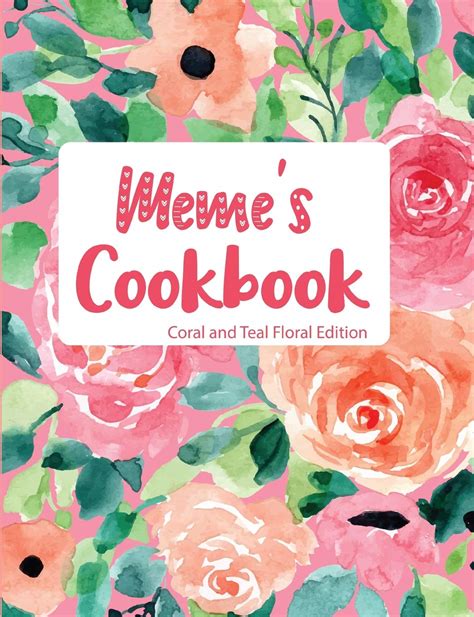 Meme's Cookbook Coral and Teal Floral Edition by Pickled Pepper Press ...