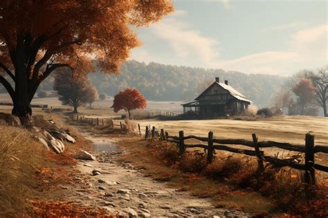 Premium AI Image | Autumn countryside photography