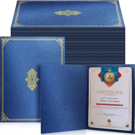 Gold Foil Border Navy Blue Certificate Folders Philippines Ubuy