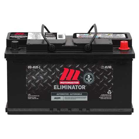 Motomaster Eliminator Agm Group Size 49 H8l5 Battery 850 Cca