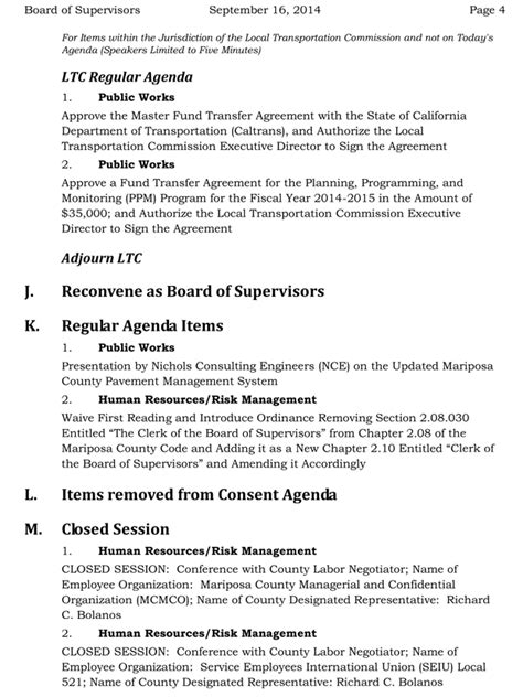 Mariposa County Board of Supervisors Meeting Agenda for Tuesday ...