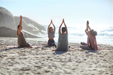 Serene People In Circle Meditating Photograph By Caia Imagescience