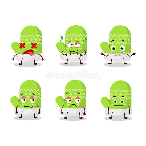 Green Gloves Cartoon Character With Cute Emoticon Bring Money Stock