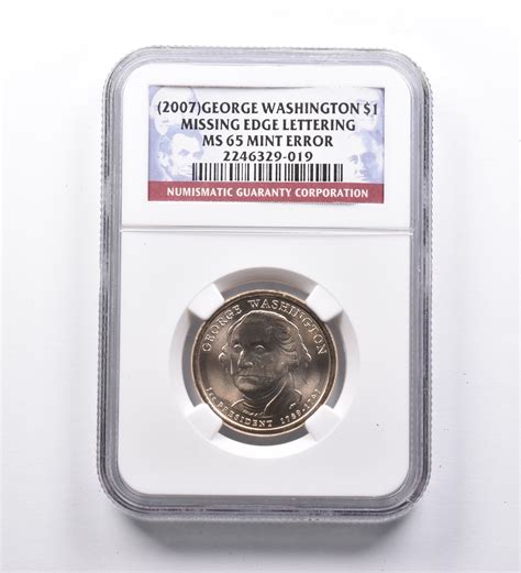 Mint Error Ms George Washington Dollar Missing Edge Lettering