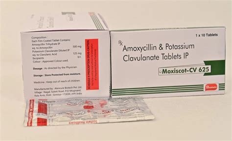 Moxiscot CV Amoxycillin Potassium Clavulanate Tablets IP 625 Mg At