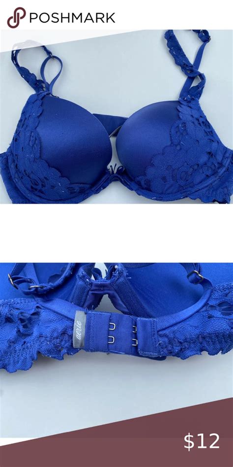 34b Aerie Padded Bra Blue Lace Accent Underwire Blue Lace Padded Bras Bra