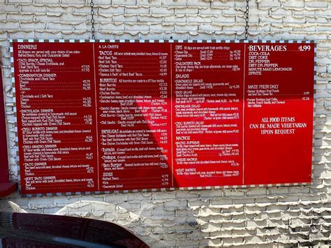 Menu At Marlos Little House Of Tacos Restaurant Fayetteville