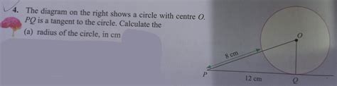 Solved The Diagram On The Right Shows A Circle With Centre Pq Is A