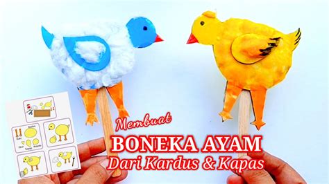 Cara Membuat Boneka Ayam Dari Kardus Bekas Dan Kapas Youtube