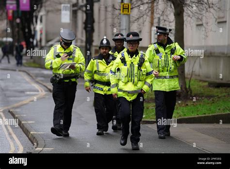 Police Officers Outside Manchester Crown Court For The Trial Of Thomas