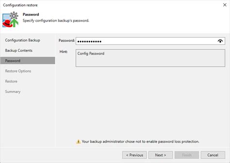 Step Provide Encryption Password Veeam Backup For Oracle Linux