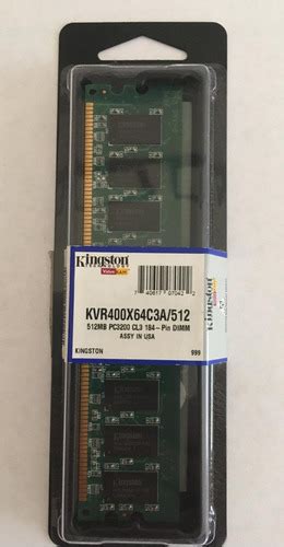 Memoria Kingston Kvr400x64c3a Ddr400- 512mb- 2,6v- 184pin | Mercado Libre
