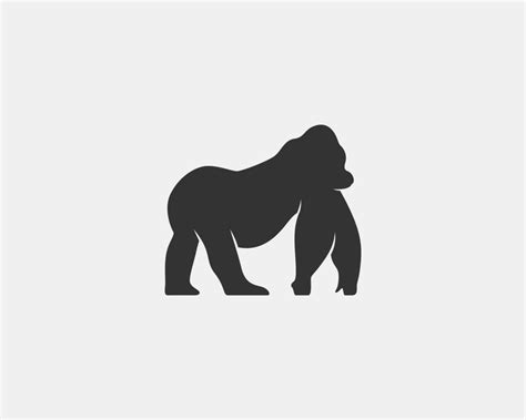 Gorilla vector silhouette 11542581 Vector Art at Vecteezy