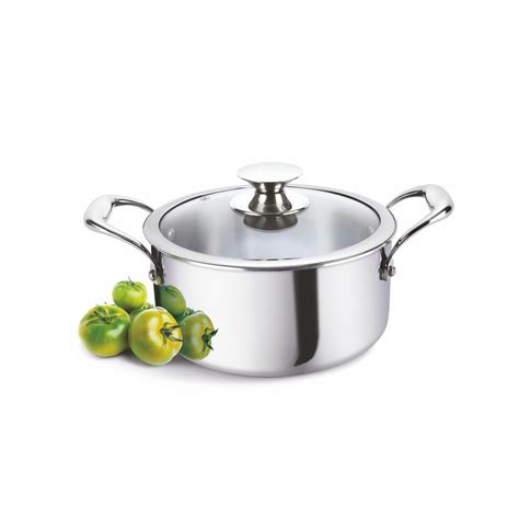 Buy Alda Vitale Tri Ply Stainless Steel Casserole 22 Cm 3 8 LTR With