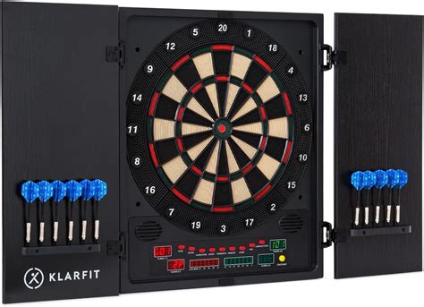 Klarfit Electronic Dart Board Set With Cabinet LCD Electronic