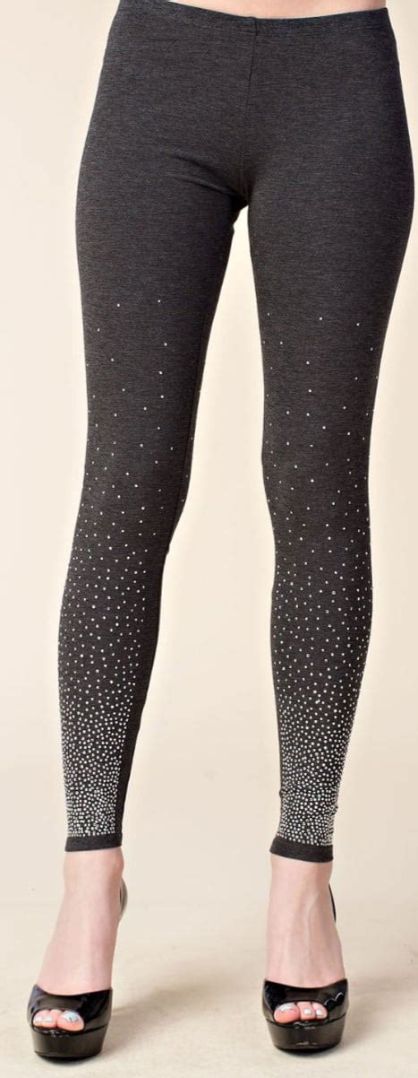 Knit Leggings W Rhinestones Bling Bling Sisters