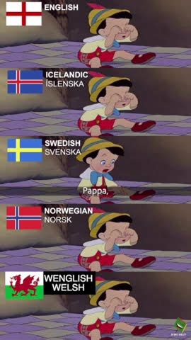 Pinocchio In Different Languages Warning Bad Language Joke Not For