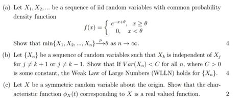 Solved A Let X X Be A Sequence Of Iid Random Chegg