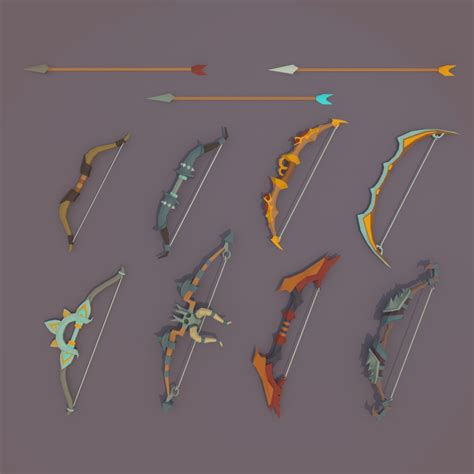 3d Fantasy Bows Model Turbosquid 1512727