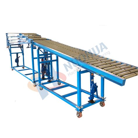 High Rise Telescopic Unloading Conveyor Gravity Roller Conveyor For