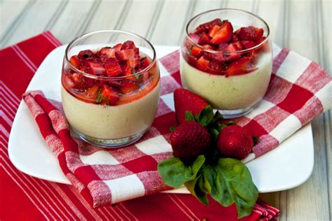 Basil Panna Cotta With Macerated Strawberries Italian Food Forever