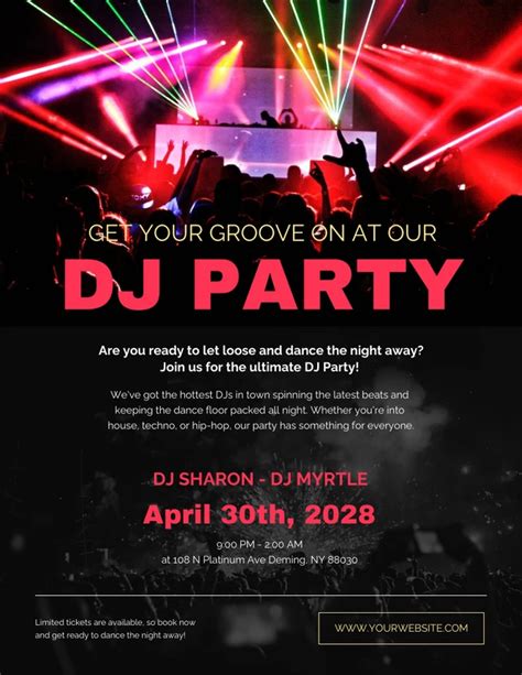 Black And Red DJ Party Poster Template Venngage