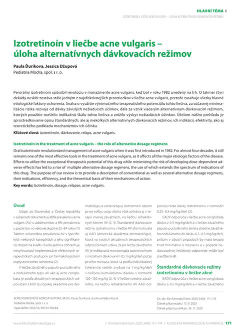 Pdf Isotretinoin In The Treatment Of Acne Vulgaris The Role Of Alternative Dosage Regimens