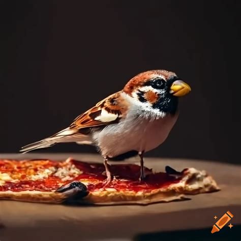 Sparrow Eating Pizza On Craiyon